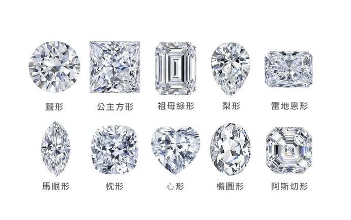 不同形狀的鑽石選擇