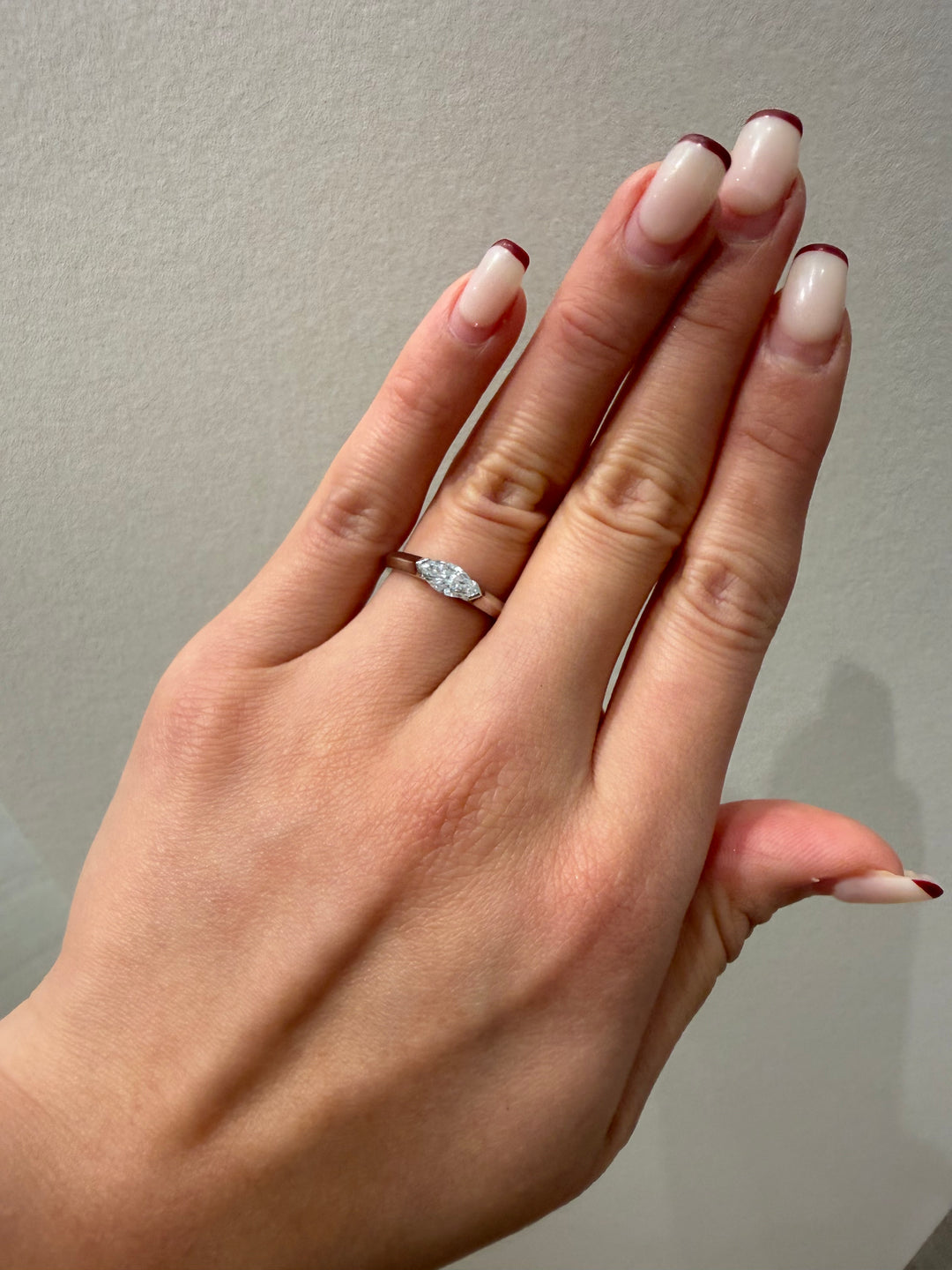 DDS訂製婚戒 | 馬眼形幾何全包鑲鑽石戒指