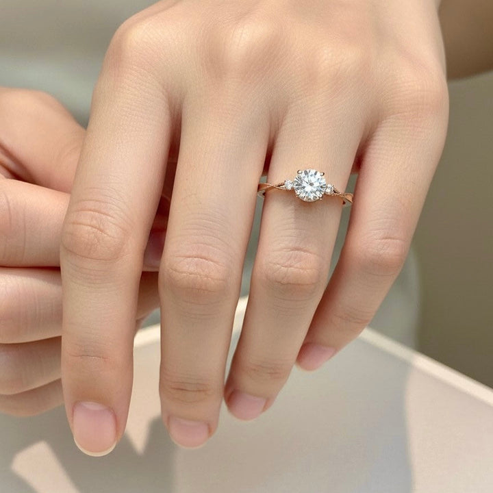 50分圓鑽六爪扭轉求婚戒