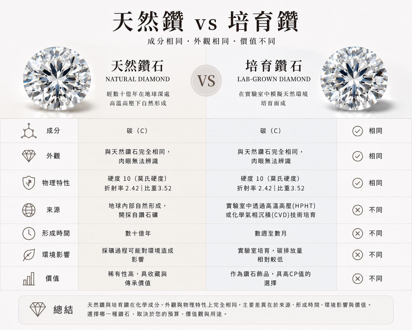 DDS訂製婚戒培育鑽石與天然鑽石比較，協助新人了解鑽石婚戒選擇差異